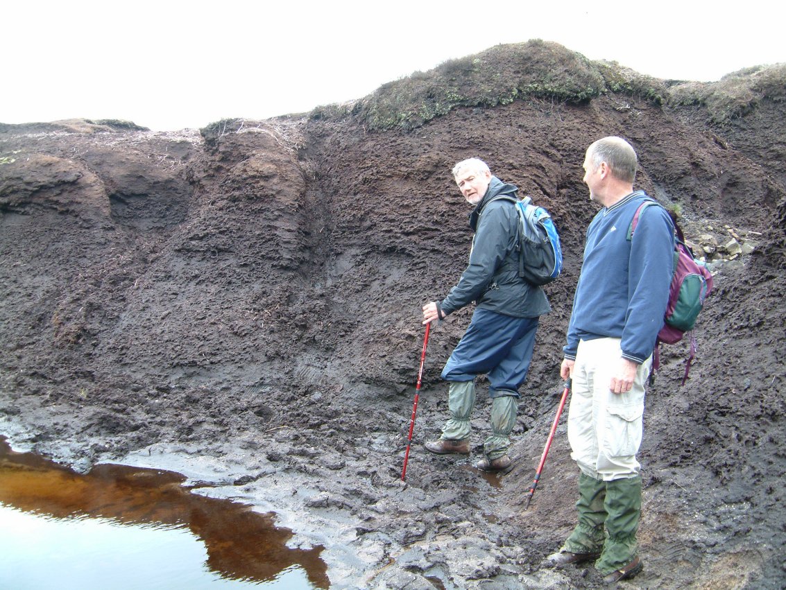 In the peat bogs just before Pat bent his pole!